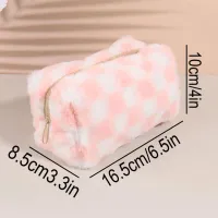 Cute Korean Checkered Pencil Case,Large School Pouch Zipper,Pen Holder Organizer, Capacity Aesthetic Stationery  for Students thumbnail 2