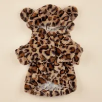 Leopard Plush Dog Hoodie with Ears thumbnail 5