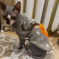 Elk Print Autumn Winter Pet Sweater thumbnail 4