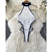 Sexy Halter Playsuit with Lace-Up thumbnail 1