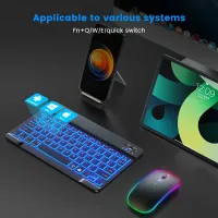 RGB Backlit Bluetooth Keyboard Mouse Combo thumbnail 2