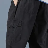 Men's Black Cotton Cargo Joggers thumbnail 5