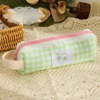 1 Piece Korean Fashion Causal Pencil Pouch for Kids Girl Lace Ruffle Sweet Plaid Stationery Organizer Back To School Student thumbnail 6