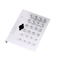12 Pairs Zircon Stud Earrings Set thumbnail 5