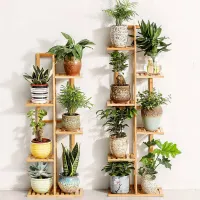 Bamboo Tiered Plant Stand Shelf Rack thumbnail 3