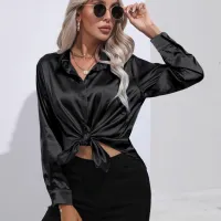 Elegant Satin Office Blouse Long Sleeve thumbnail 6