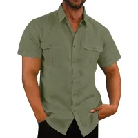 Cotton Linen Men's Summer Shirt thumbnail 1
