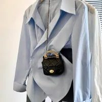 Irregular Long Sleeve White Polo Tunic thumbnail 3