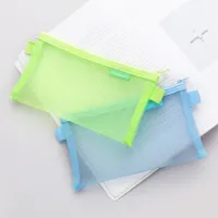 1pc Transparent Mesh Pencil Case Storage Student Simple Pencil Bag Large Capacity Pouches Stationery Organizer Pencilcase Holder thumbnail 3