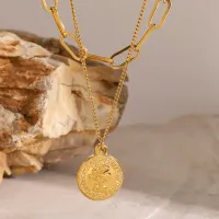 18K Gold Coin Pendant Necklace thumbnail 5