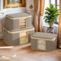 Foldable Fabric Storage Box with Clear Window thumbnail 1