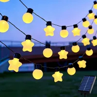 Solar Star & Bulb String Lights thumbnail 1