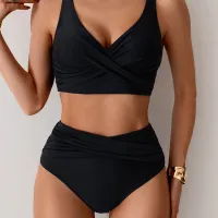 Sexy Cross High Waist Bikini Set thumbnail 1