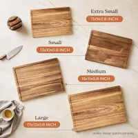Bamboo Cutting Board Set with Holder thumbnail 3