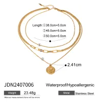 18K Gold Coin Pendant Necklace thumbnail 2