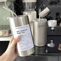 600ml Stainless Steel Thermos Cup with Straw thumbnail 3