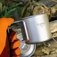Titanium Folding Handle Camping Mug thumbnail 2
