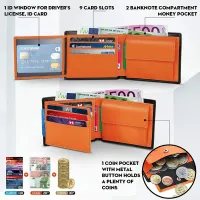 Slim RFID Blocking Leather Wallet for Men thumbnail 2