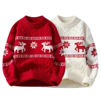 Christmas Reindeer Knitted Sweater thumbnail 1