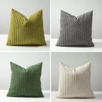 Boho Striped Corduroy Fall Throw Pillow Covers thumbnail 6