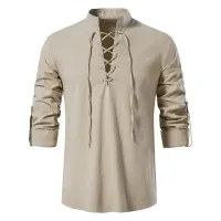 Medieval Viking Pirate Lace-Up Shirt thumbnail 3