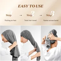 Microfiber Hair Towel Wrap Turban thumbnail 6