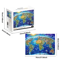World Landmarks Map Jigsaw Puzzle 1000 Pieces thumbnail 2