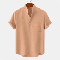 Men's Linen Short-Sleeve Collared Shirt thumbnail 2