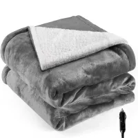 12V Heated Car Blanket Flannel Sherpa thumbnail 6