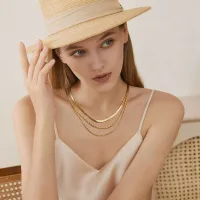 Gold Plated Layered Necklace Set thumbnail 6