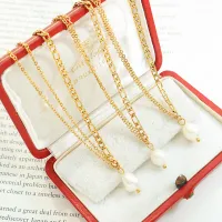 Double Layer Pearl & Titanium Necklace thumbnail 2