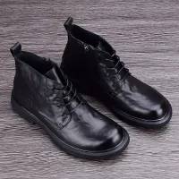 Men's Leather High Top Ankle Boots thumbnail 4