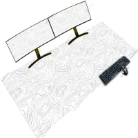 White XXL RGB Gaming Desk Mat thumbnail 1