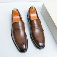 Italian Leather Oxford Dress Shoes thumbnail 3