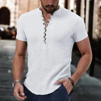 Men's Cotton Linen Button Shirt thumbnail 1