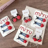 Korean Red Heart Hair Clips & Scrunchies Set thumbnail 3