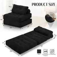 Convertible Sleeper Chair w/ Dual Pillows thumbnail 2