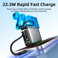 Mini 22.5W 10000mAh Power Bank with Cable thumbnail 3