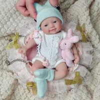 Silicone Reborn Baby Doll 7" Blue Eyes thumbnail 1