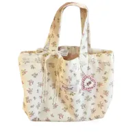 Printed Tote Bag with Lace Bow thumbnail 6