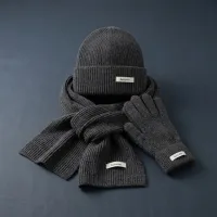 Winter Knit Beanie Scarf Gloves Set thumbnail 3