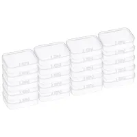 Clear Storage Box with Hinged Lid, Plastic Stackable Rectangle Organizer Container for Bead Jewelry Small Item Art Craft Project thumbnail 1