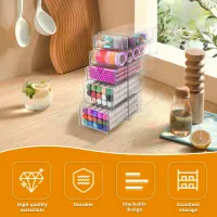 4/5Layer Acrylic Drawer Organizer Stationery Storage Box Glasses Clear Desk Makeup Hair Display Pencil Holder Office Student thumbnail 3
