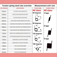 304SUS Torsion Spring Set - 10 Pcs thumbnail 2