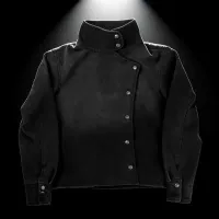 Y2K Harajuku Black Distressed Denim Jacket thumbnail 1
