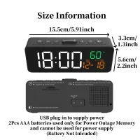 USB Digital Alarm Clock with Temp Display thumbnail 2