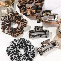 Leopard Scrunchies & Claw Clips Set thumbnail 4