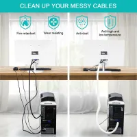 White Cable Sleeve Organizer thumbnail 4