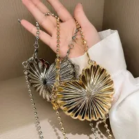Golden Silver Heart Pattern Evening Clutch thumbnail 2