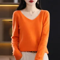 Merino Wool V-Neck Sweater thumbnail 3